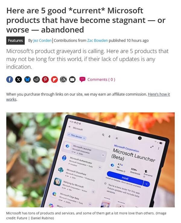 Here are 5 good *current* Microsoft products that have become stagnant - or worse - abandoned｜Windows Central