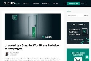 WordPressの必須プラグインにマルウェアを隠蔽する攻撃再び、発見は困難