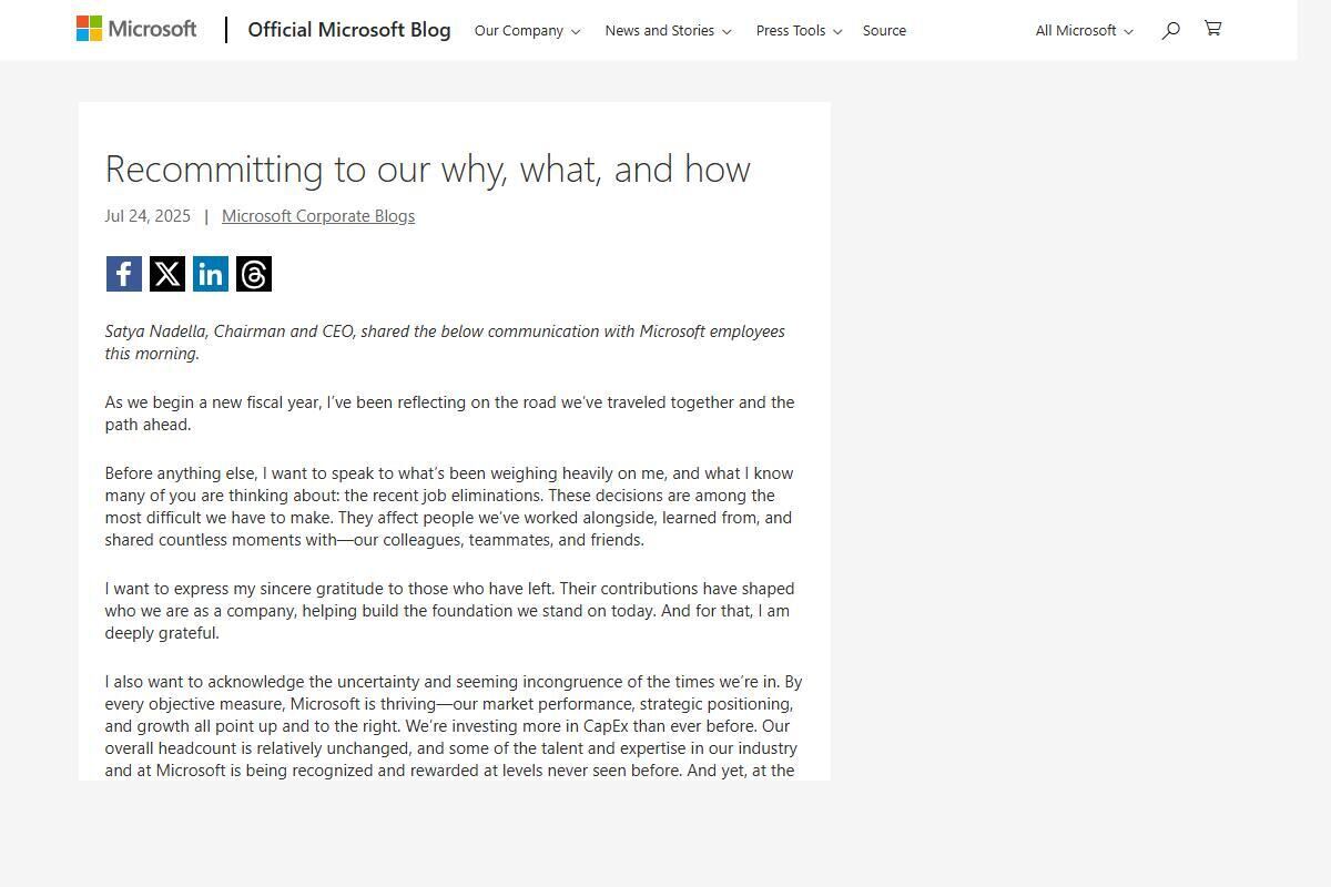 Recommitting to our why、what、and how - The Official Microsoft Blog