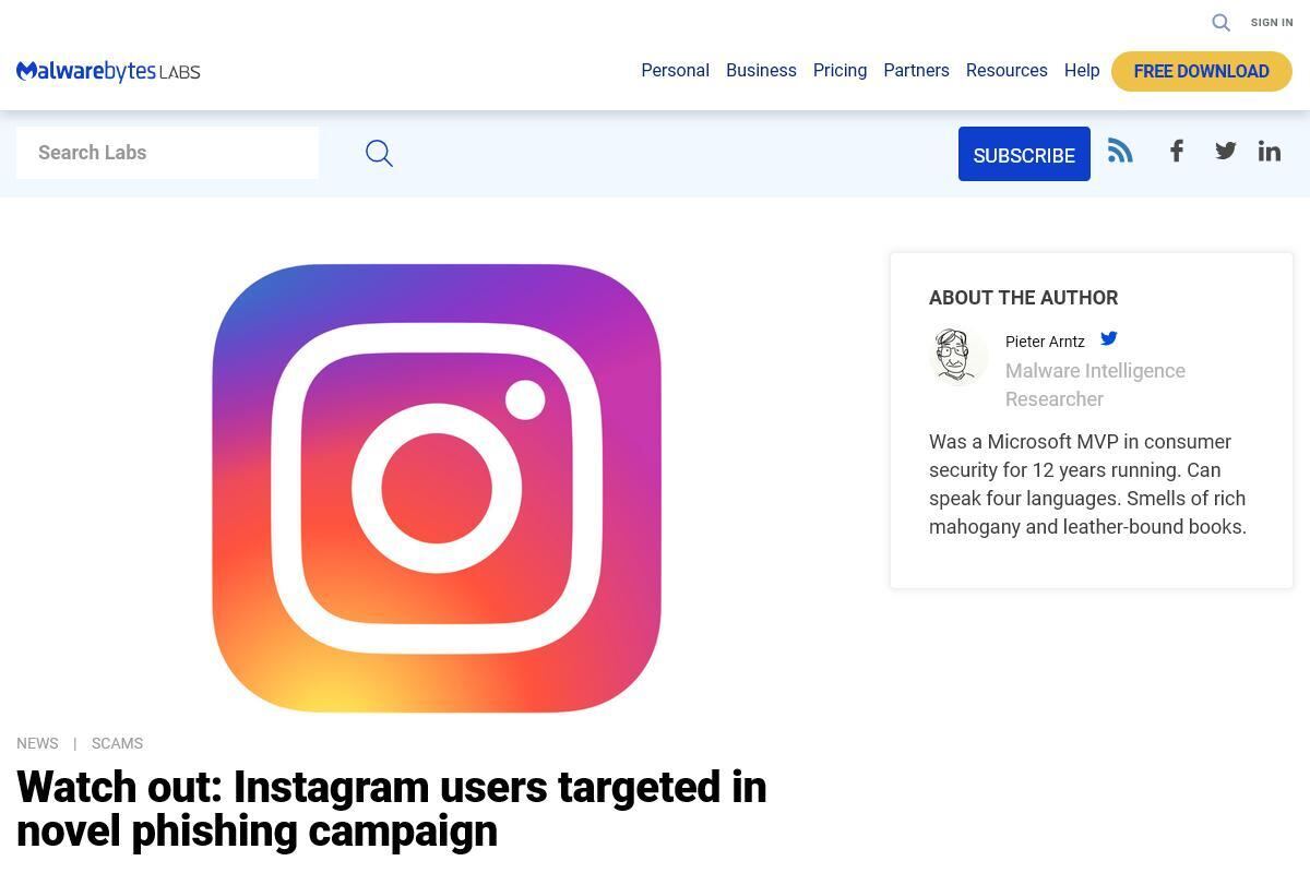 Watch out: Instagram users targeted in novel phishing campaign｜Malwarebytes