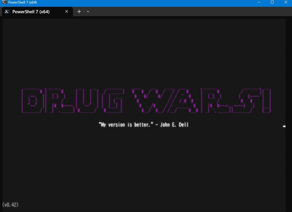 タイトルは、昔のゲームを彷彿とさせる"Drug Wars"
