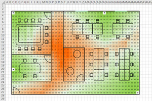 作り方で変わる！Excelグラフ実践テク 第30回 ヒートマップ図面をExcelで作成するには？