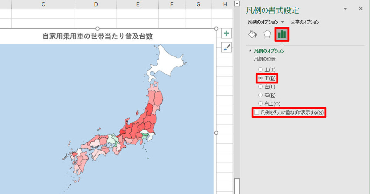 作り方で変わる Excelグラフ実践テク 第41回 塗り分け地図を手軽に作成できる マップ グラフ マピオンニュース