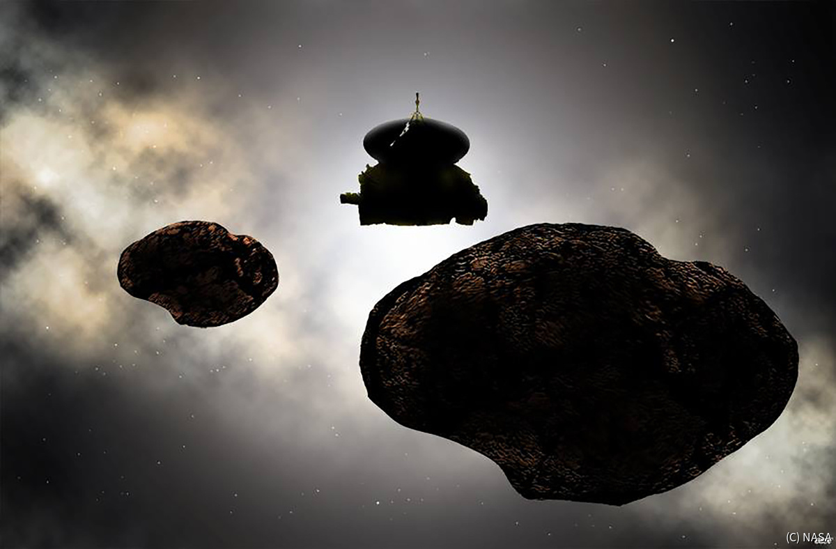 ニュー・ホライゾンズと2014 MU69の想像図 (C) NASA