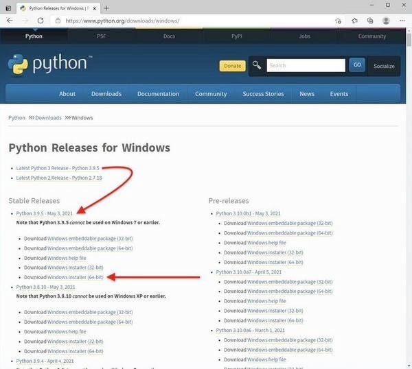 Python Releases for Windows｜Python.org