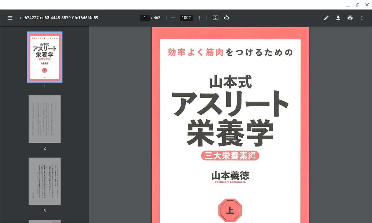 PDFビューアでPDFファイルを閲覧しているところ