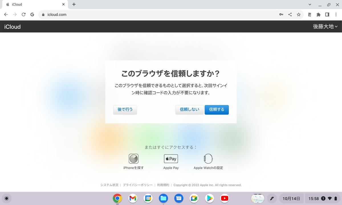 このブラウザを信頼しますか? - 信頼する