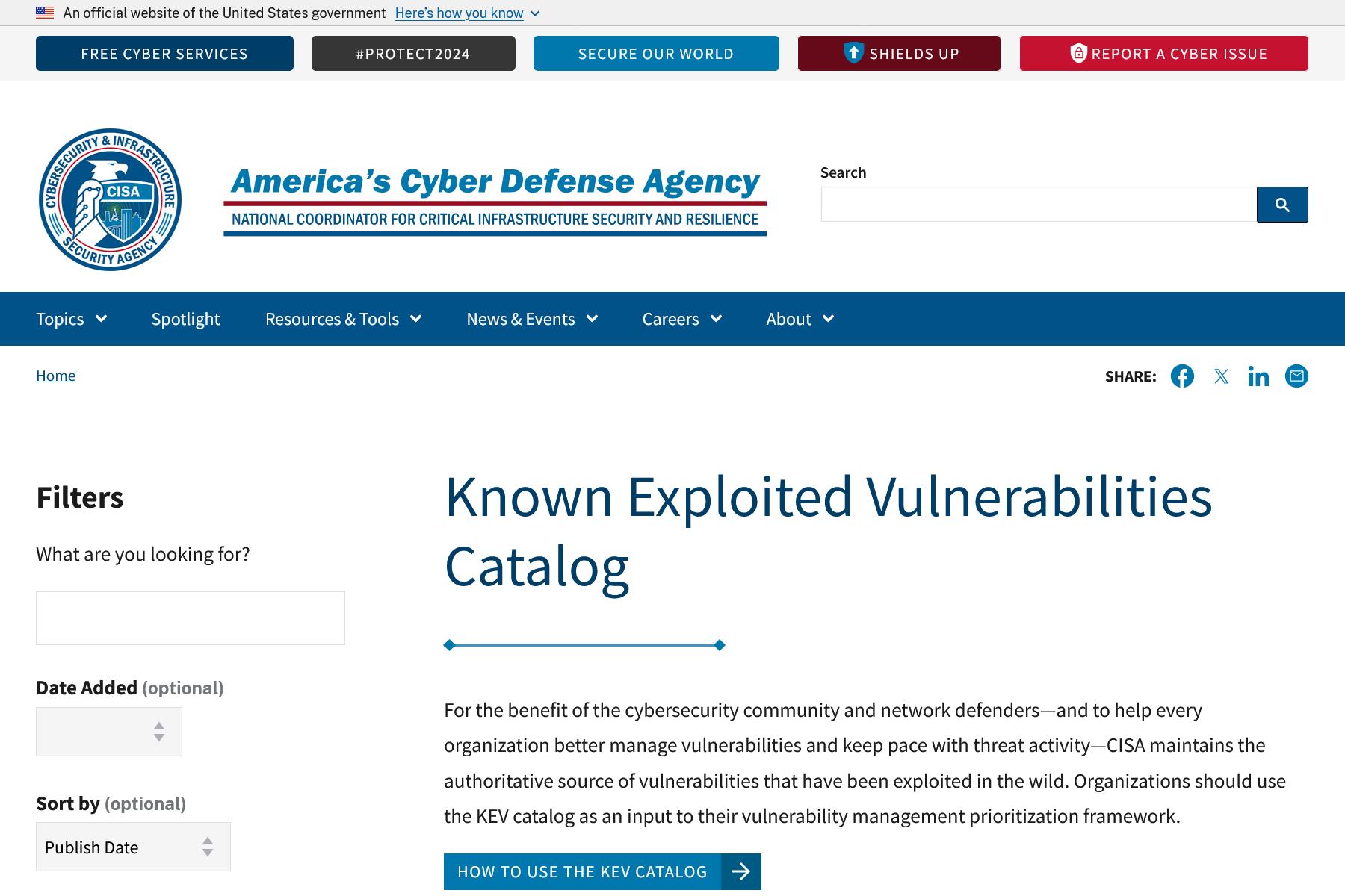 Known Exploited Vulnerabilities Catalog｜CISA