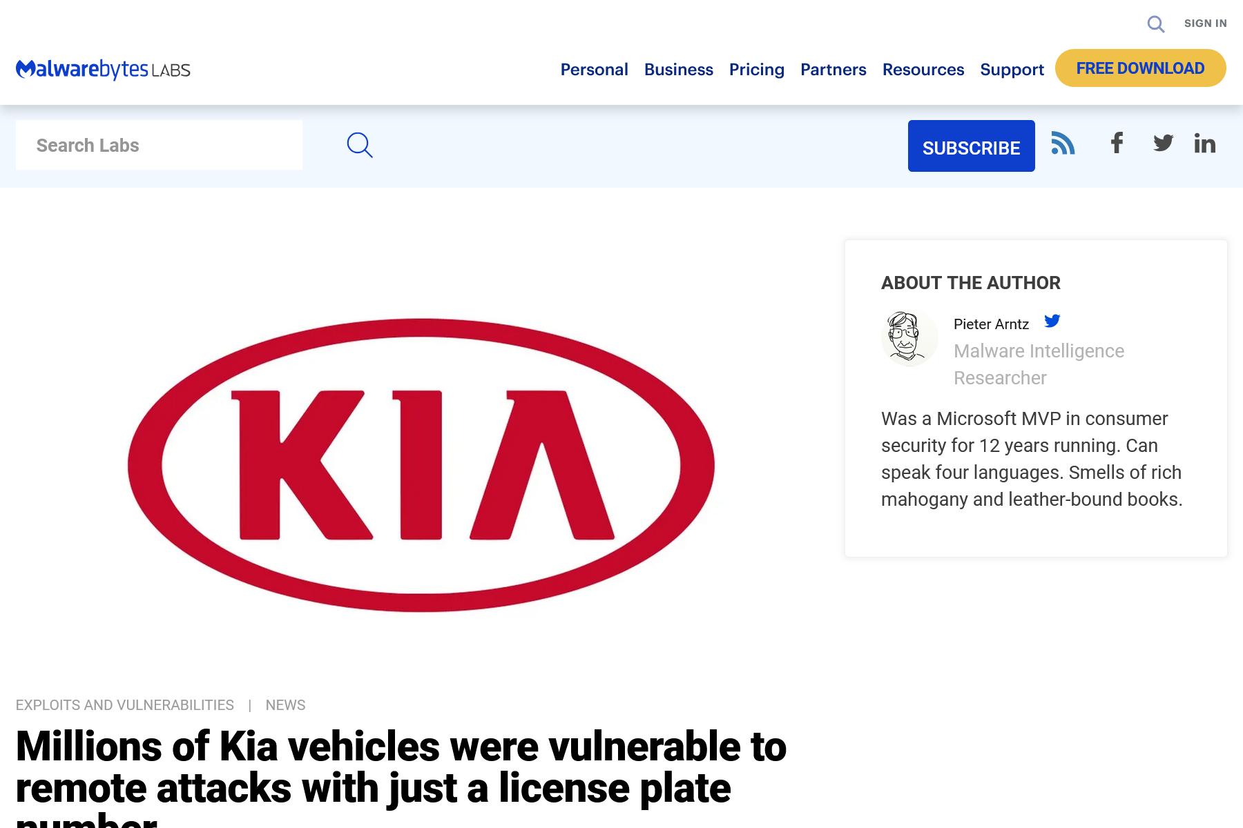 Millions of Kia vehicles were vulnerable to remote attacks with just a license plate number｜Malwarebytes