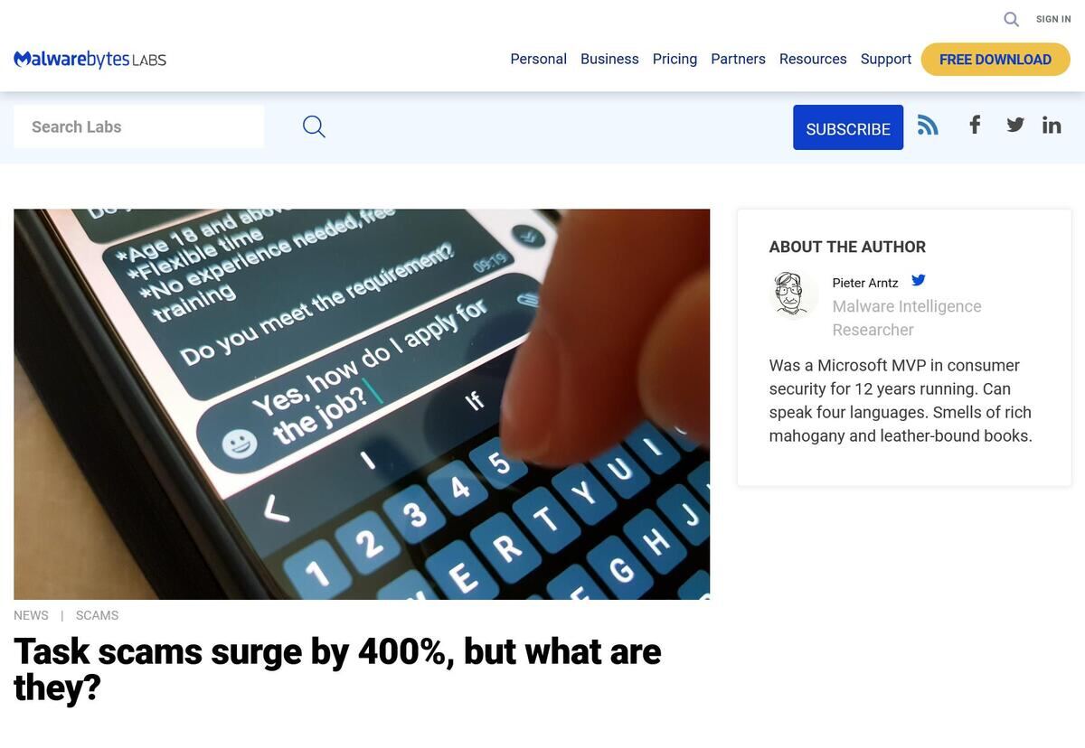 Task scams surge by 400%、but what are they?｜Malwarebytes