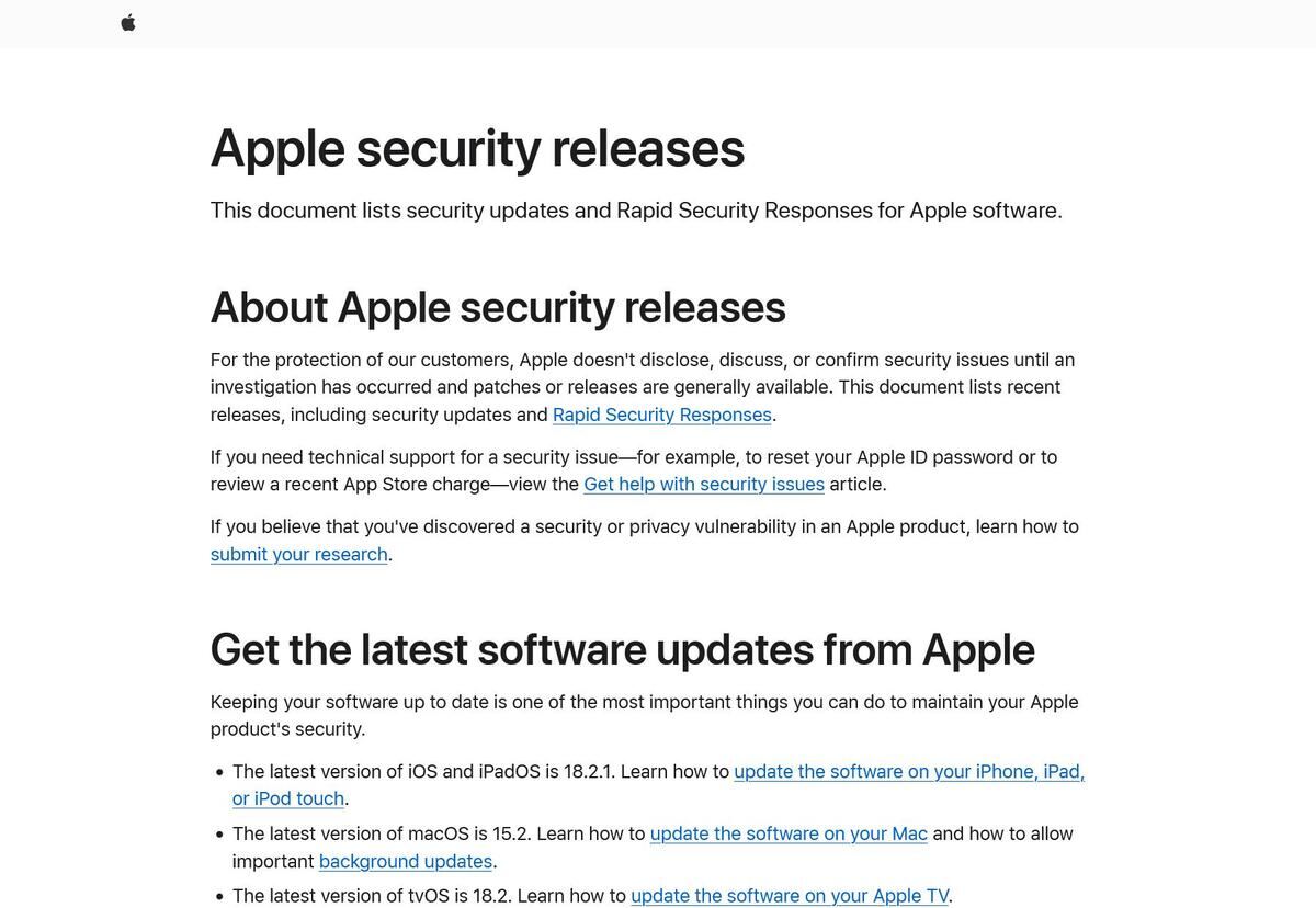 Apple security releases - Apple Support