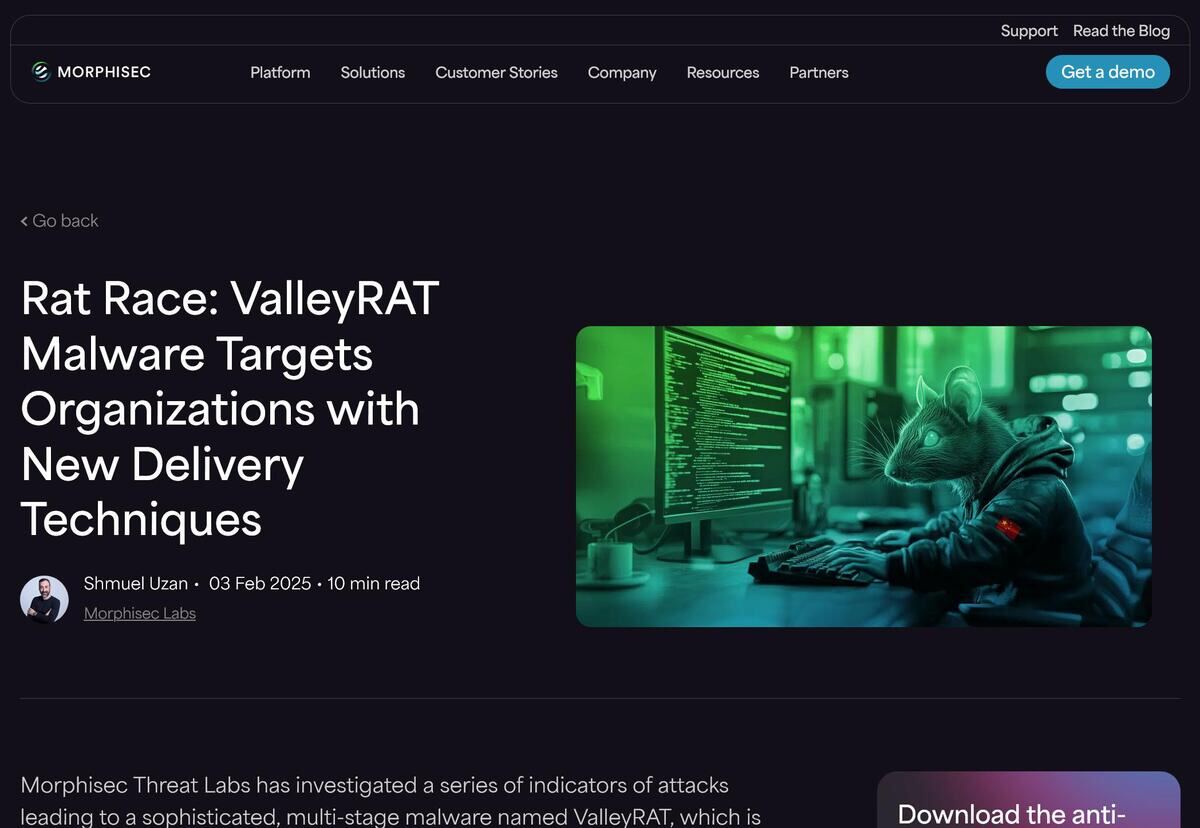 Rat Race: ValleyRAT Malware Targets Organizations with New Delivery Techniques