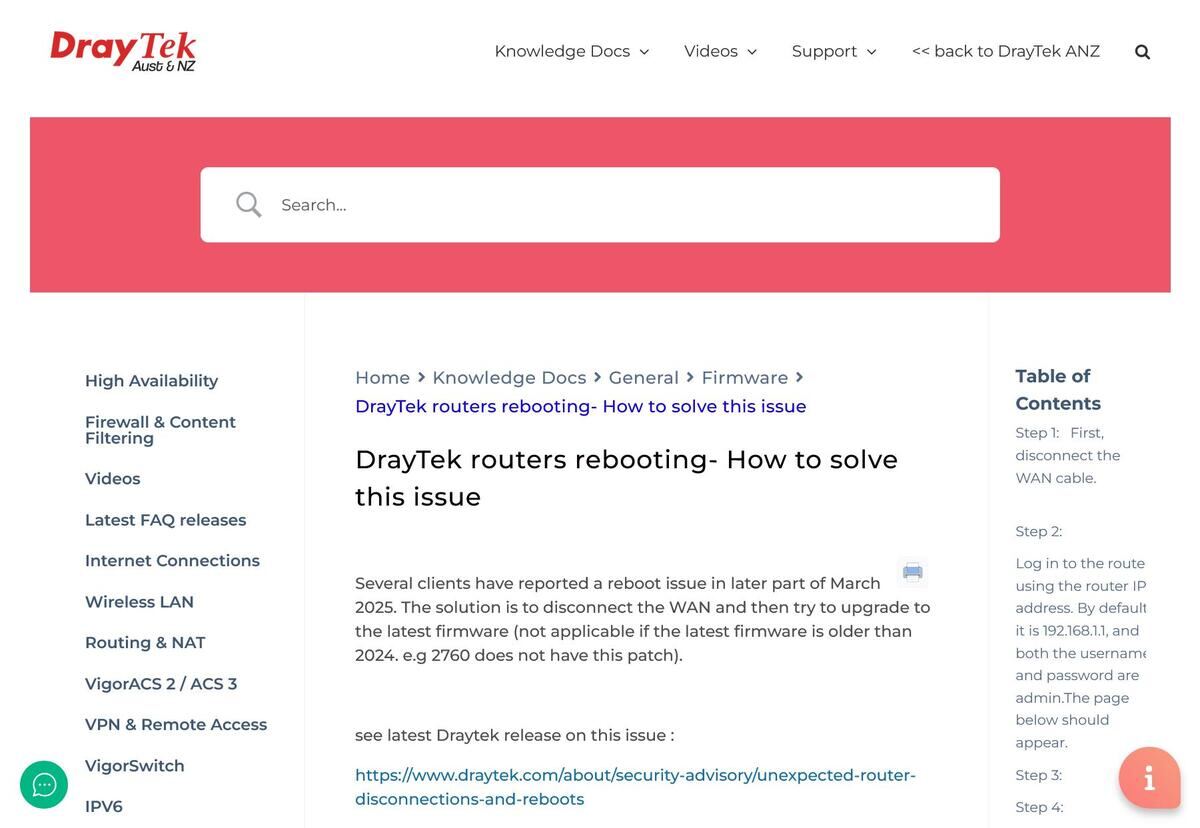 DrayTek routers rebooting- How to solve this issue – DrayTek FAQ