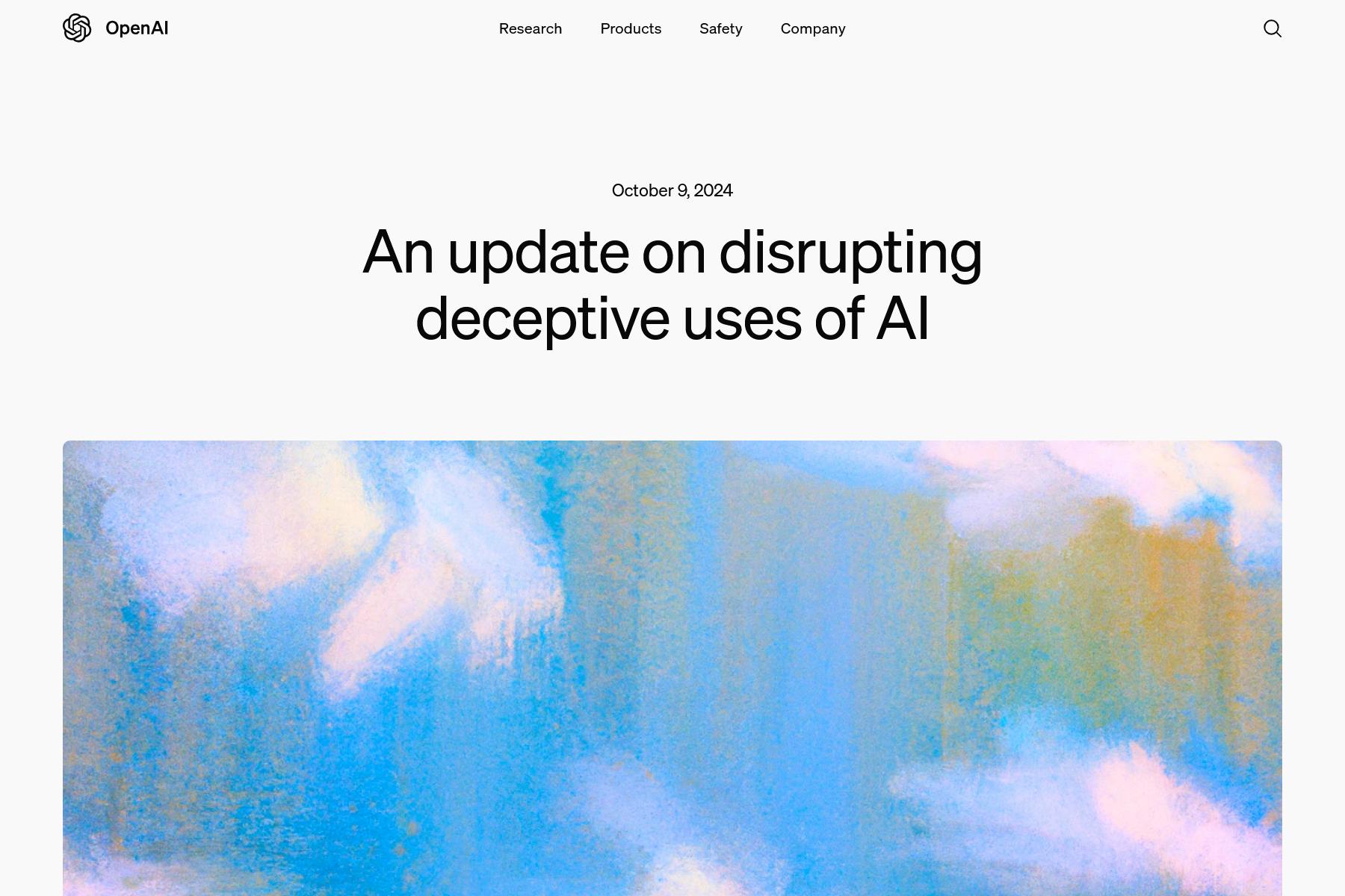 An update on disrupting deceptive uses of AI｜OpenAI