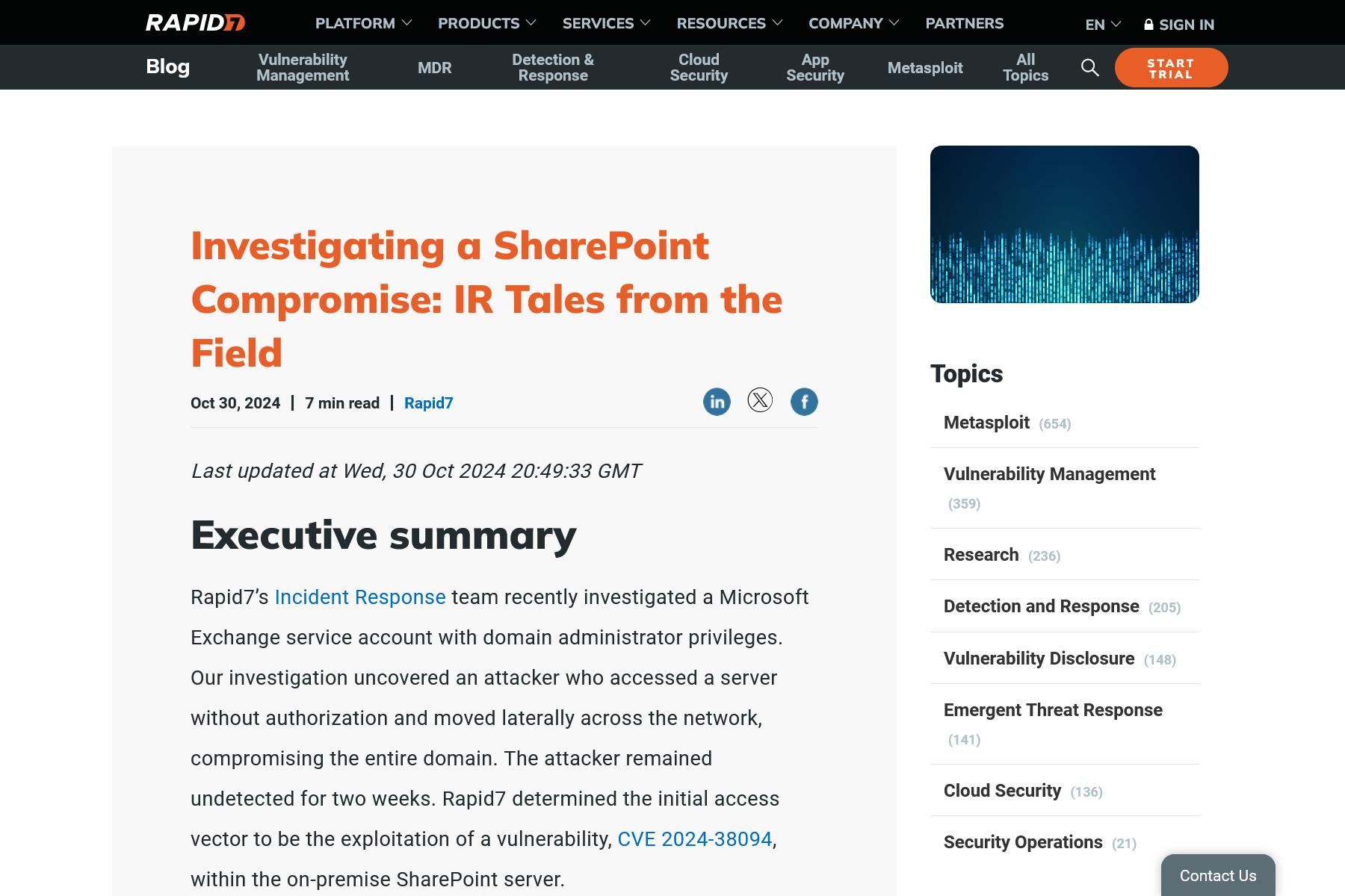 Investigating a SharePoint Compromise: IR Tales from the Field｜Rapid7 Blog