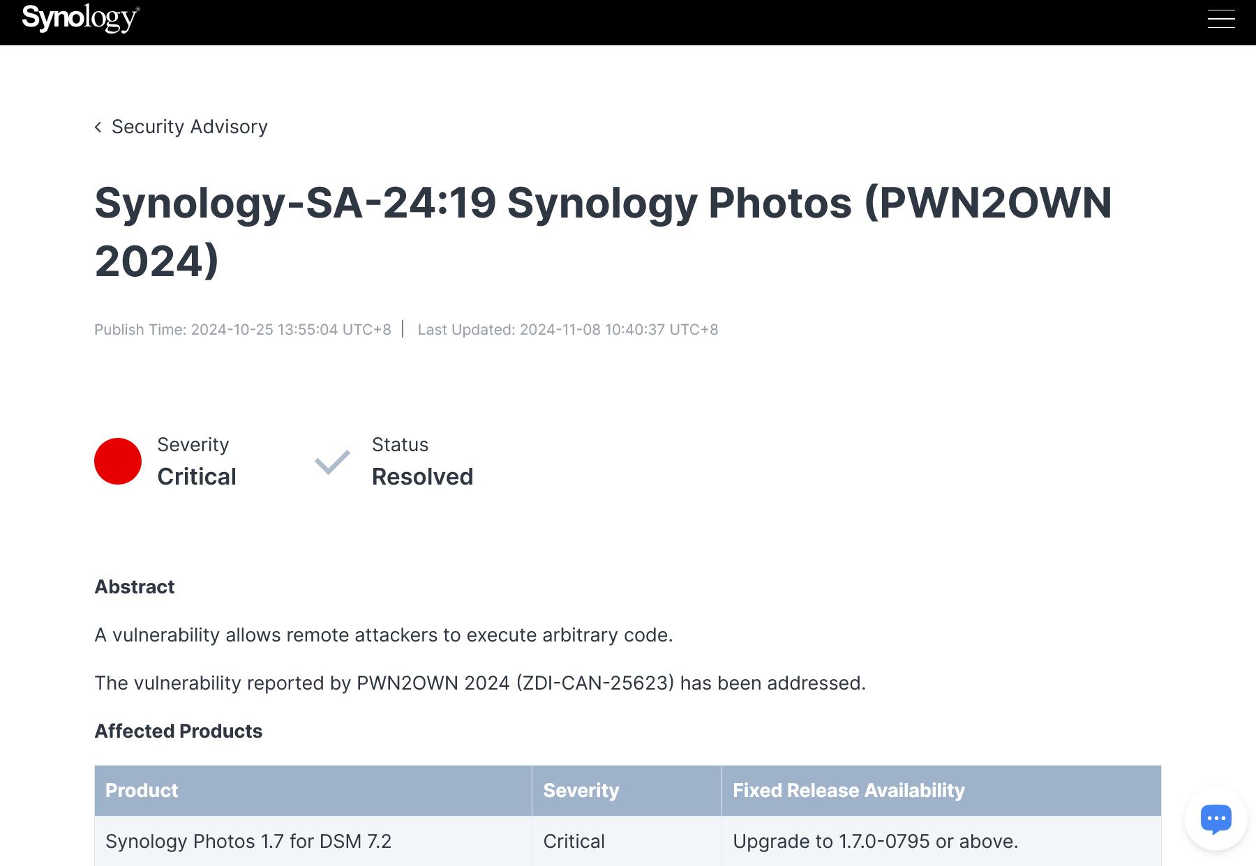 Synology_SA_24_19｜Synology Inc.