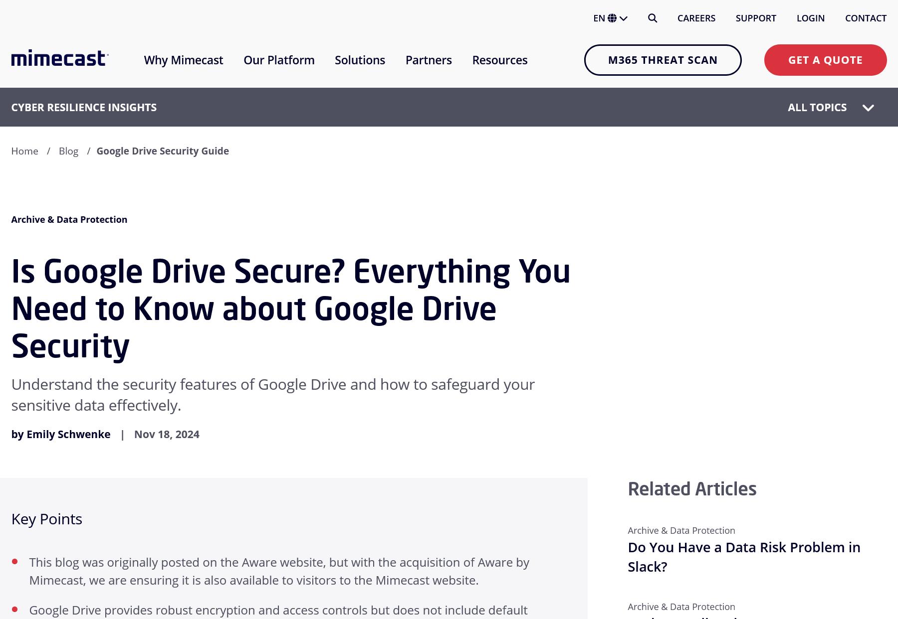 Is Google Drive Secure? Everything You Need to Know about Google Drive Security｜Mimecast