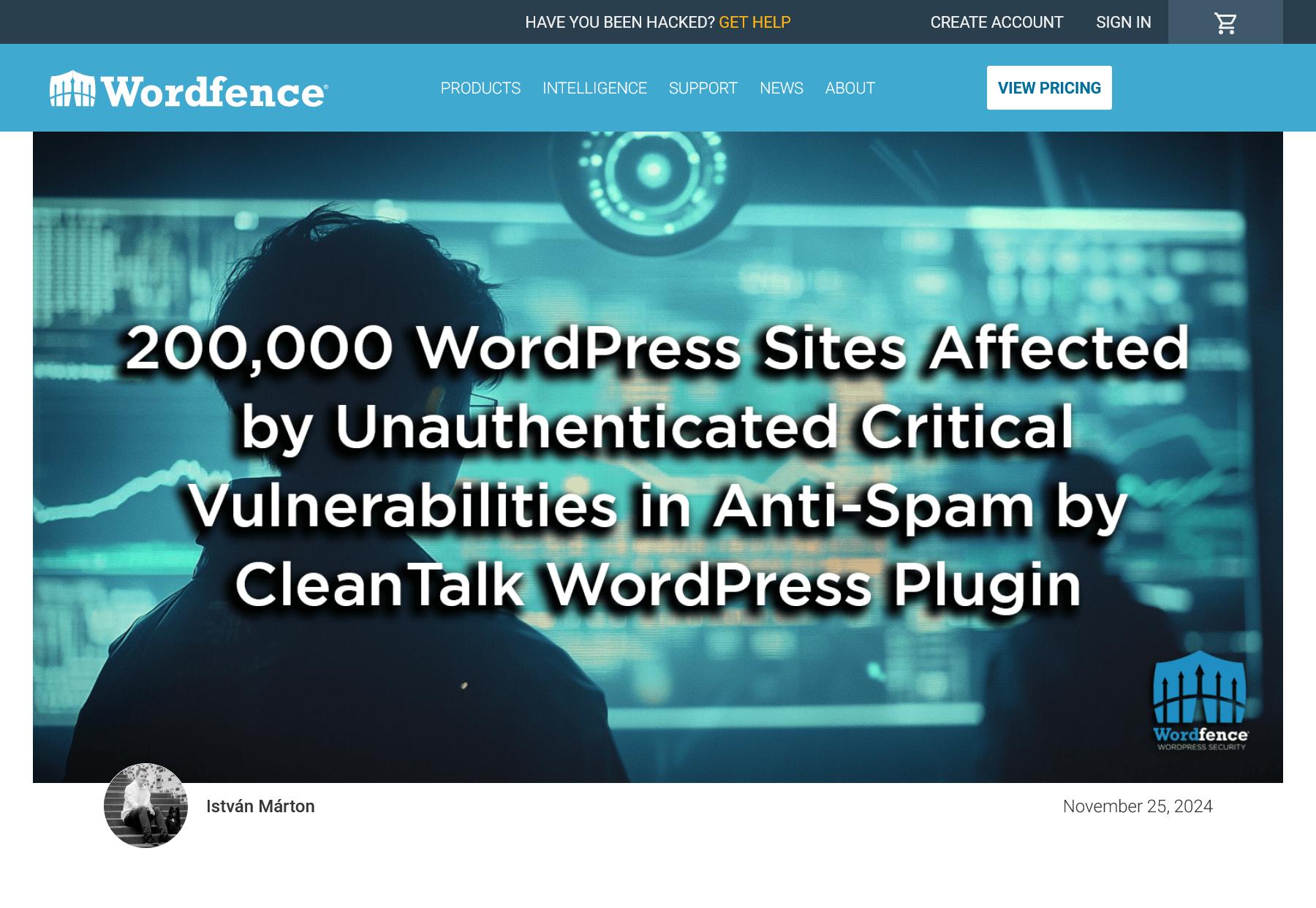 200、000 WordPress Sites Affected by Unauthenticated Critical Vulnerabilities in Anti-Spam by CleanTalk WordPress Plugin