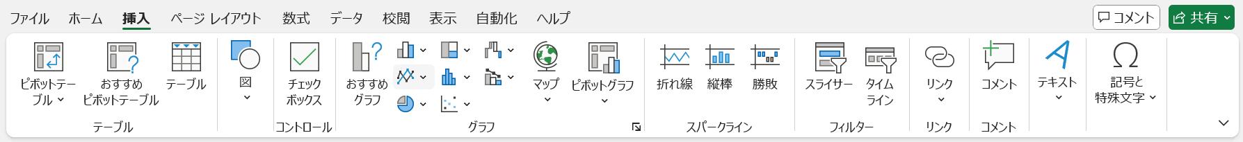 挿入タブ