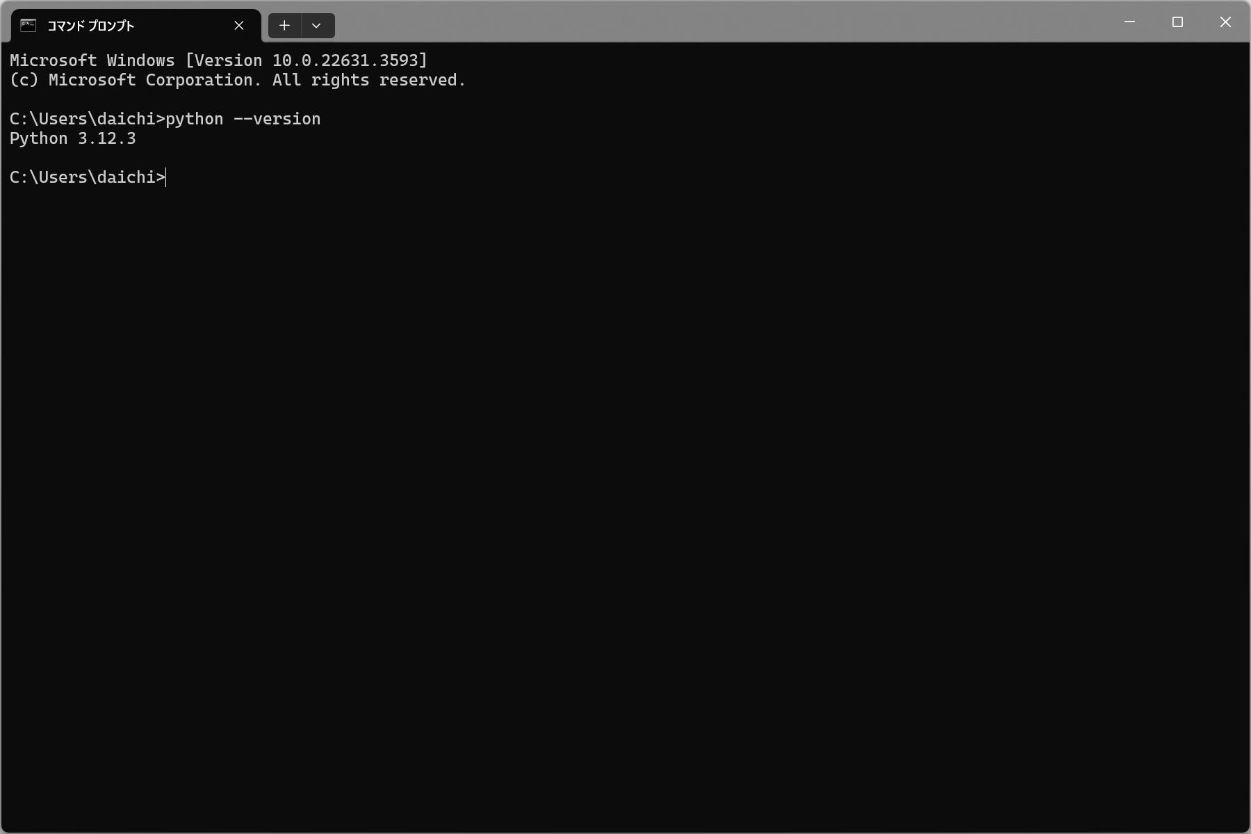 Python 3.12がインストールされたことを確認する方法の説明を指示
