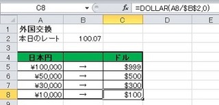 ビジネスIT基礎 Excel関数講座 第46回 両替などの計算結果にドル記号と桁区切りを設定する DOLLAR関数