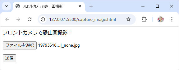 図5：静止画ファイル選択後（PC）
