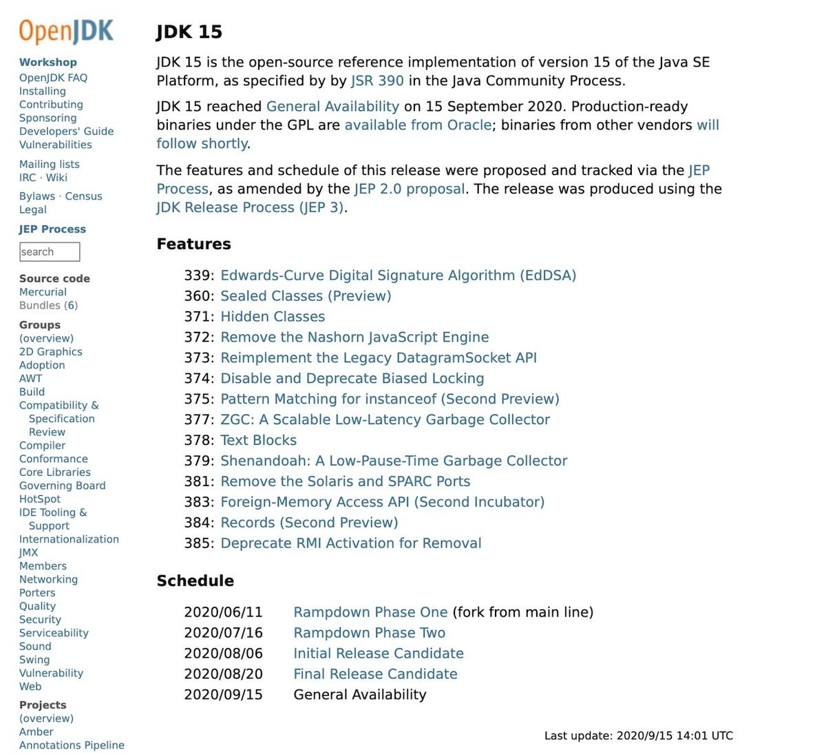 JDK 15の概要
