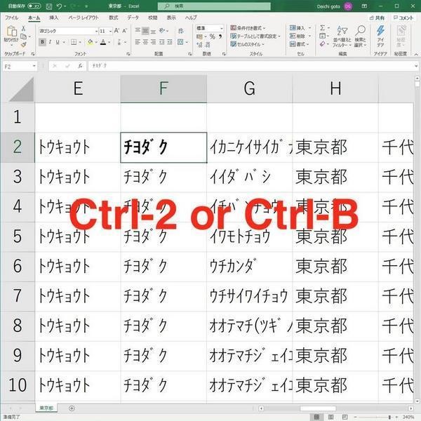 ショートカットキーで時短仕事術 第2回 Excelの太字・斜体・下線・取り消し線・文字色変更のショートカット