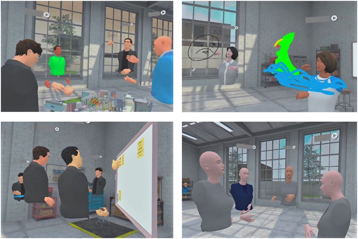 仮想空間内ではディスカッションや3Dドローイングなどの作業が行われた