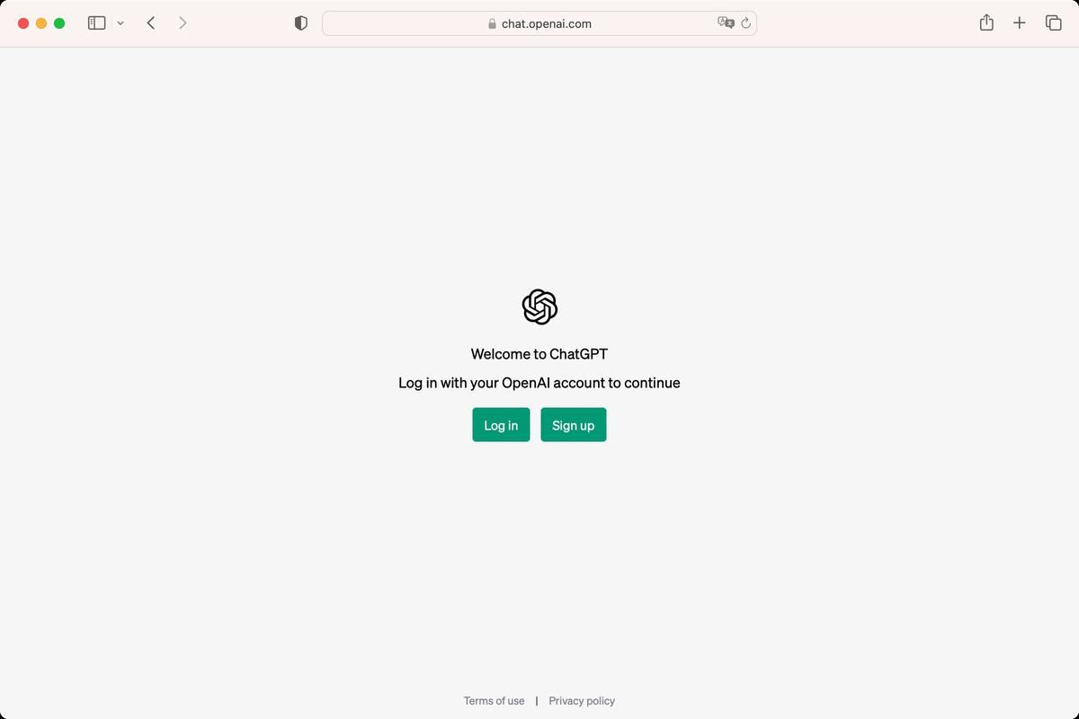 https://chat.openai.com/ で「Sign up」をクリック