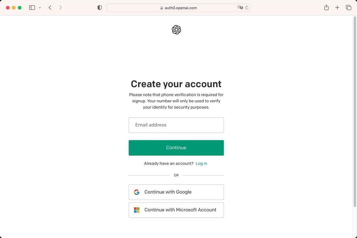 新規アカウントを作成、または、既存のアカウントでログイン