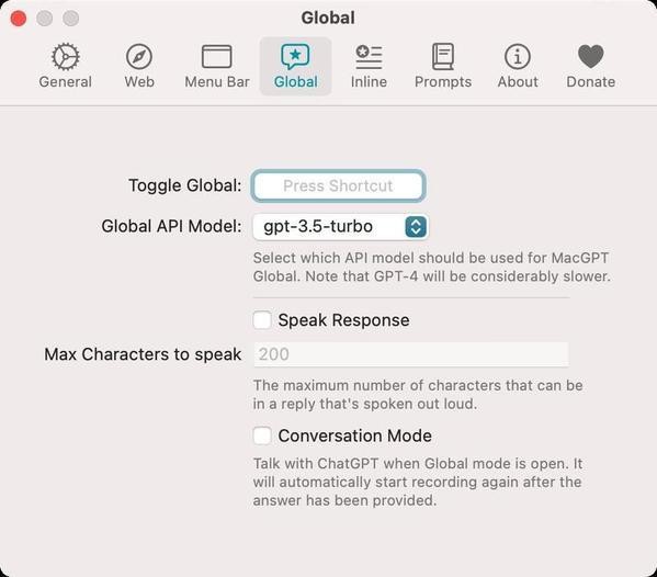 設定:「Global」→「Toggle Global」にフォーカスを合わせてキー入力