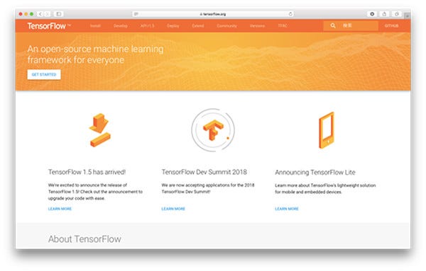 ディープラーニングが実践できるフレームワーク『TensorFlow』のWebサイト|