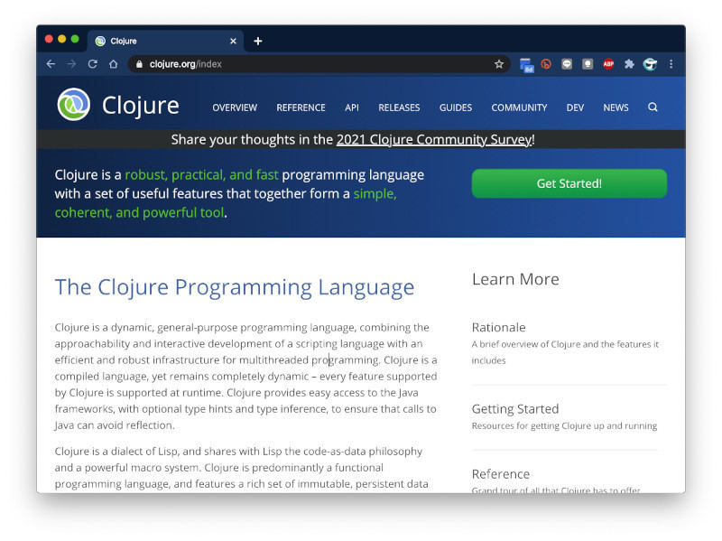 ClojureのWebサイト