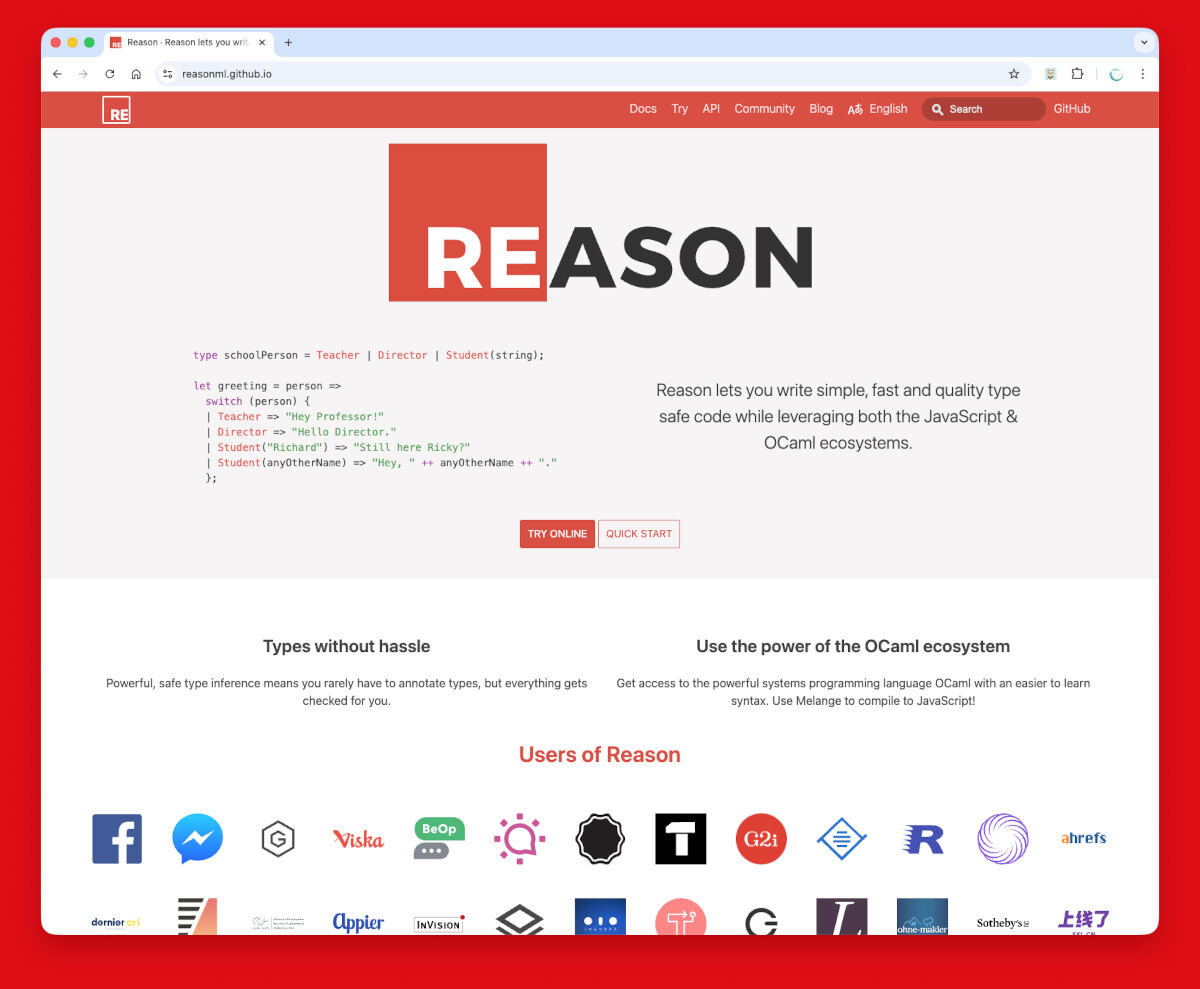 ReasonのWebサイト