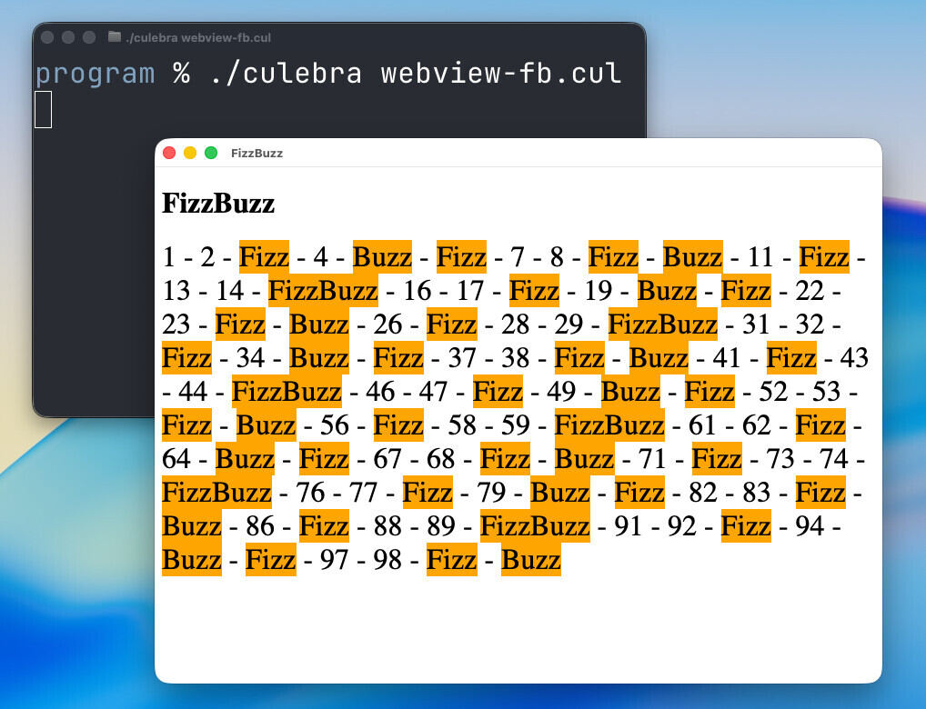 デスクトップアプリにFizzBuzzを表示したところ