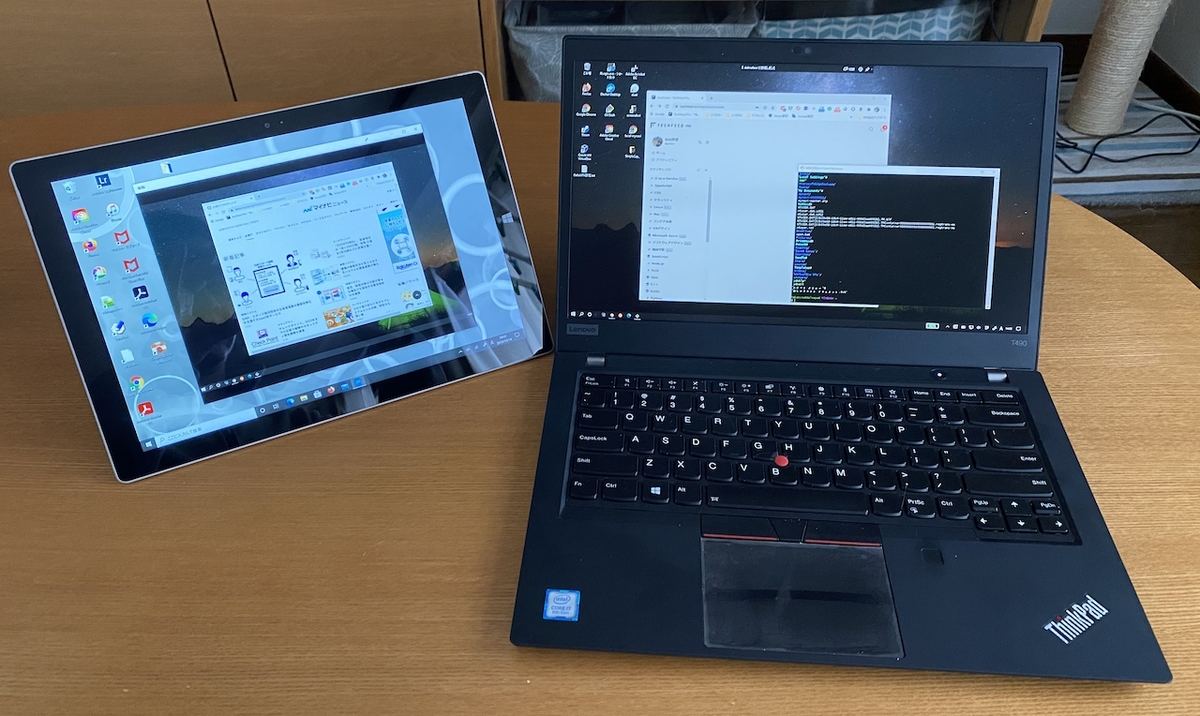 SurfaceをWindows PCのサブディスプレイとして使用している様子