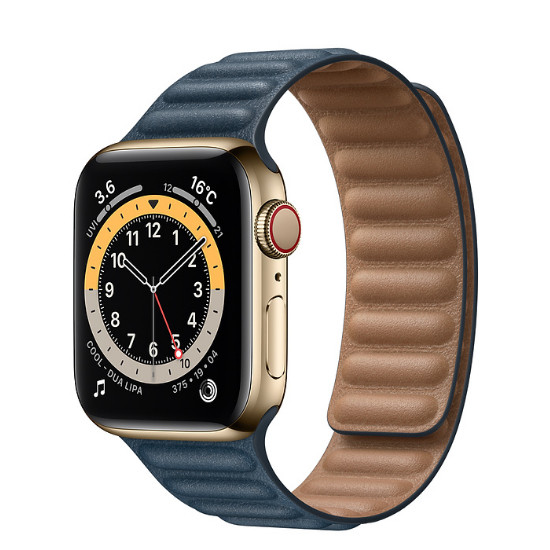Apple Watch Series 6 ゴールドステンレススチールケースとレザーリンク - 資料: Apple提供