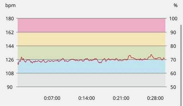 筋トレ後ウォーキング(31分～60分)の心拍数推移