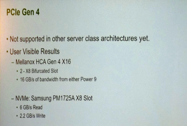 Summitの計算ノードはPCIe Gen 4をサポート