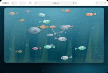 水槽を魚が泳ぐだけの環境アプリを作ったところ