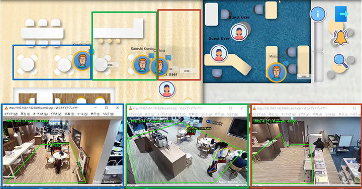 カメラ映像を利用したプレゼンスシステムの実施検証画面