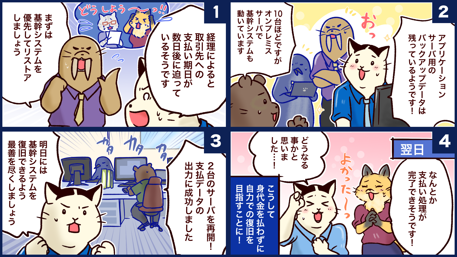 （4コママンガ）一時対応の様子