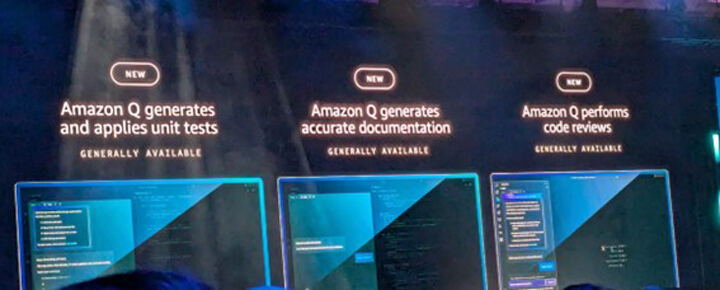 （写真）Amazon Qで発表された各種自動生成のサービスたち