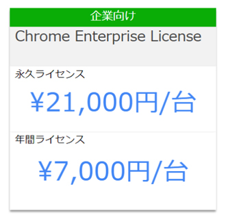 企業向けライセンス「Chrome Enterprise License」