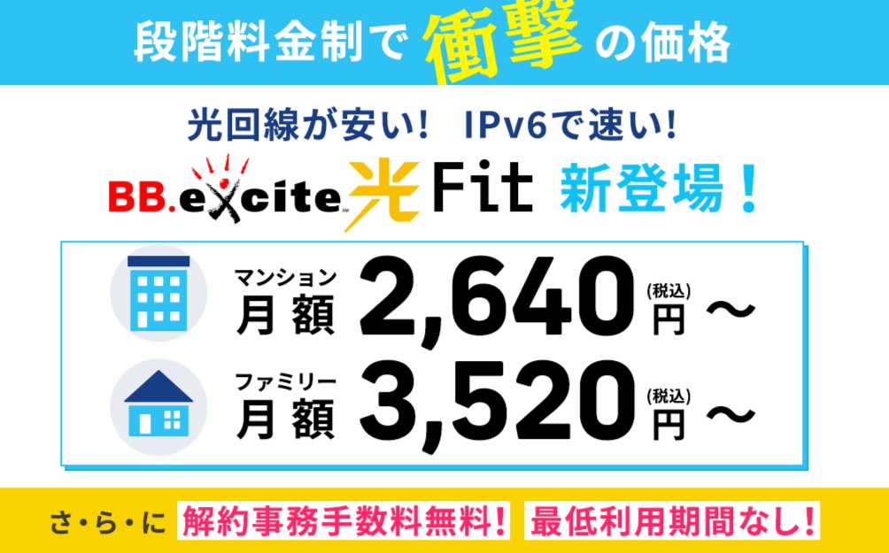 Excite光 Fitってどんな回線 料金体系 速度 評判 契約手順を一挙公開 マイナビニュース インターネット比較