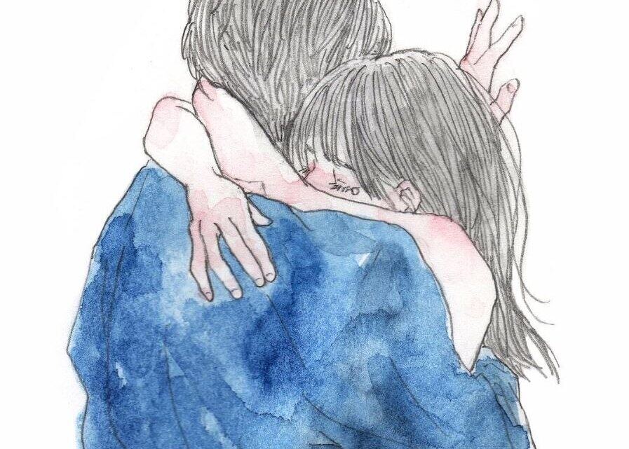 バックハグ イラスト