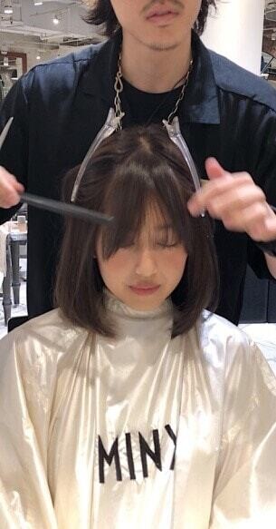 ダブルバング スタイリング