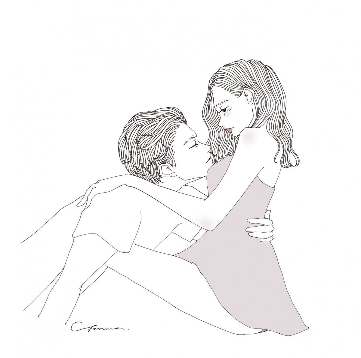 女性の胸へのキス