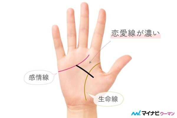 手相の恋愛線が濃い（太い）場合の意味